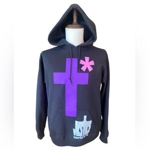 Justin Bieber Justice World Tour Hoodie Sweatshirt Black SZ M